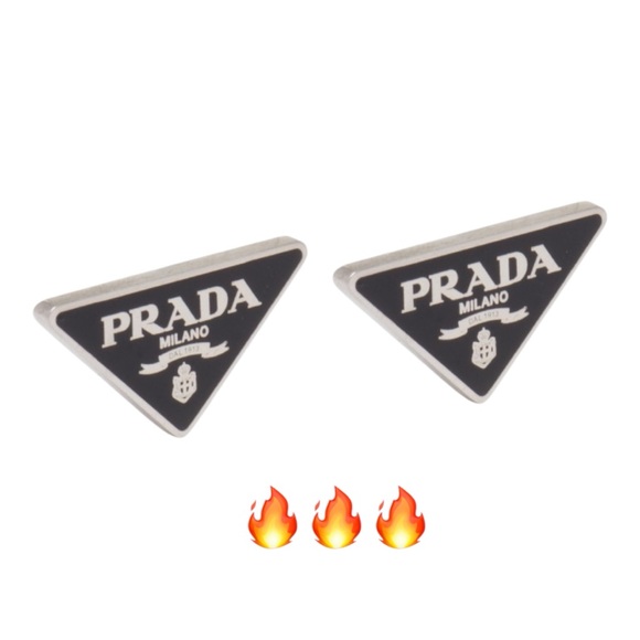 Prada Black and Silver Earrings - Picture 1 of 3